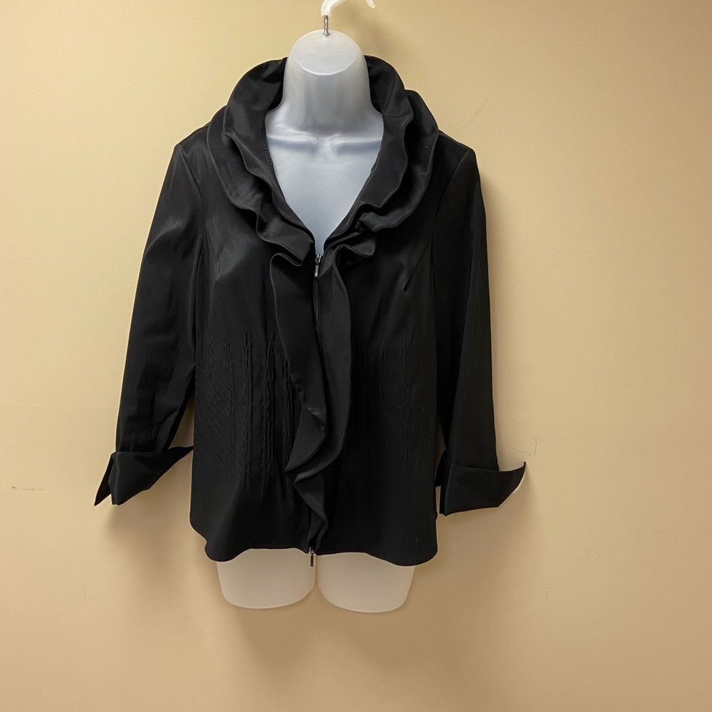 Beautiful zippered jacket and skirt.